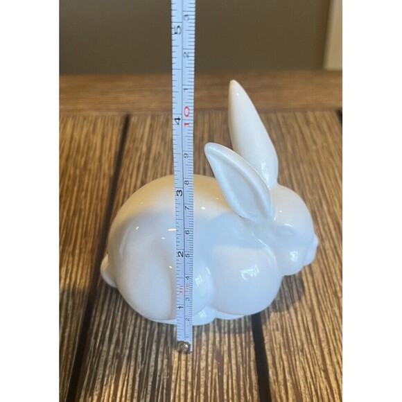Vintage Dept 56 Porcelain White Bunny Figurine EASTER Rabbit - Picture 12 of 12